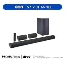 onn. 5.1.2 Surround Soundbar System with Dolby Atmos,Wireless Subwoofer and Ture Wireless Satellites, 42" - Thumbnail 1