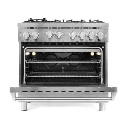 Cosmo 5 Piece Kitchen Appliance Packages with 36" Freestanding Gas Range 36" Wall Mount Range Hood 24" Built-in Fully Integrated Dishwasher French - Thumbnail 18