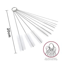 "Long Straw Brush, Nylon Pipe Tube Cleaning Brush, 10 Different Diameters, Straw Cleaner Brush set of 10 for Drinking Straws, Bottles, Keyboards - Thumbnail 2