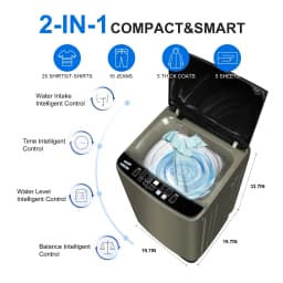 Kcpolre Portable Washing Machine, 17.8 lbs Full-Automatic Small Washing Machine for Apartment, 10 Wash Programs with Drain Hose Dorm Size Portable - Thumbnail 5