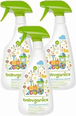 Babyganics Toy & Highchair Cleaner, Pack of 3, Fragrance-Free Multipurpose Household Cleaning Spray for Kids Toys, High Chair, and More, Child Safe - Thumbnail 1