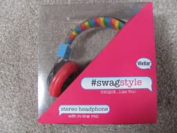RHEA- Brand New Vivitar Swagstyle Stereo Headphones With In-Line Mic (I Love Peace) - Thumbnail 4