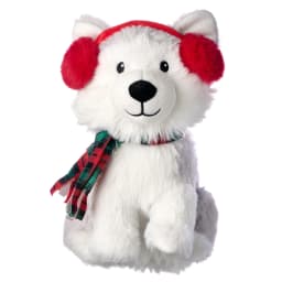 American Greetings 9.5 in. Christmas Plush Husky with Earmuffs and Scarf (1-Count) - Thumbnail 1