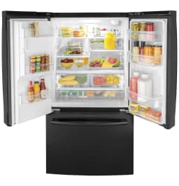 Ge Gfe26j 36" Wide 25.6 Cu. Ft. Energy Star Rated French Door Refrigerator - Black - Thumbnail 2