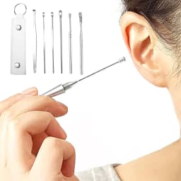 ZZERHUOO Stainless Steel Ear Pick For Ear Wax Removal And Ear Cleaning Hygiene With Multiple Kitchen Spray Foam Toilet Foam Limestone Shower Tile - Thumbnail 5