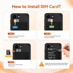 Blackview WAVE 2C 5" Unlocked Phone,Android 16 GO,9GB+32GB Octa-Core,Face Unlock,3000mAh Battery,4G LTE Unlocked Smartphone,Shadow Black - Thumbnail 3