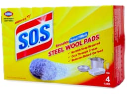 Clorox S.O.S. Steel Wool Soap Pads, Reusable with Anti-Rust Protection, 4 Count - 2 Pack - Thumbnail 2