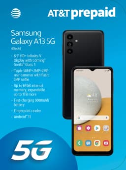 AT&T Samsung A13 5G, 64GB, Black -Prepaid Smartphone - Thumbnail 8