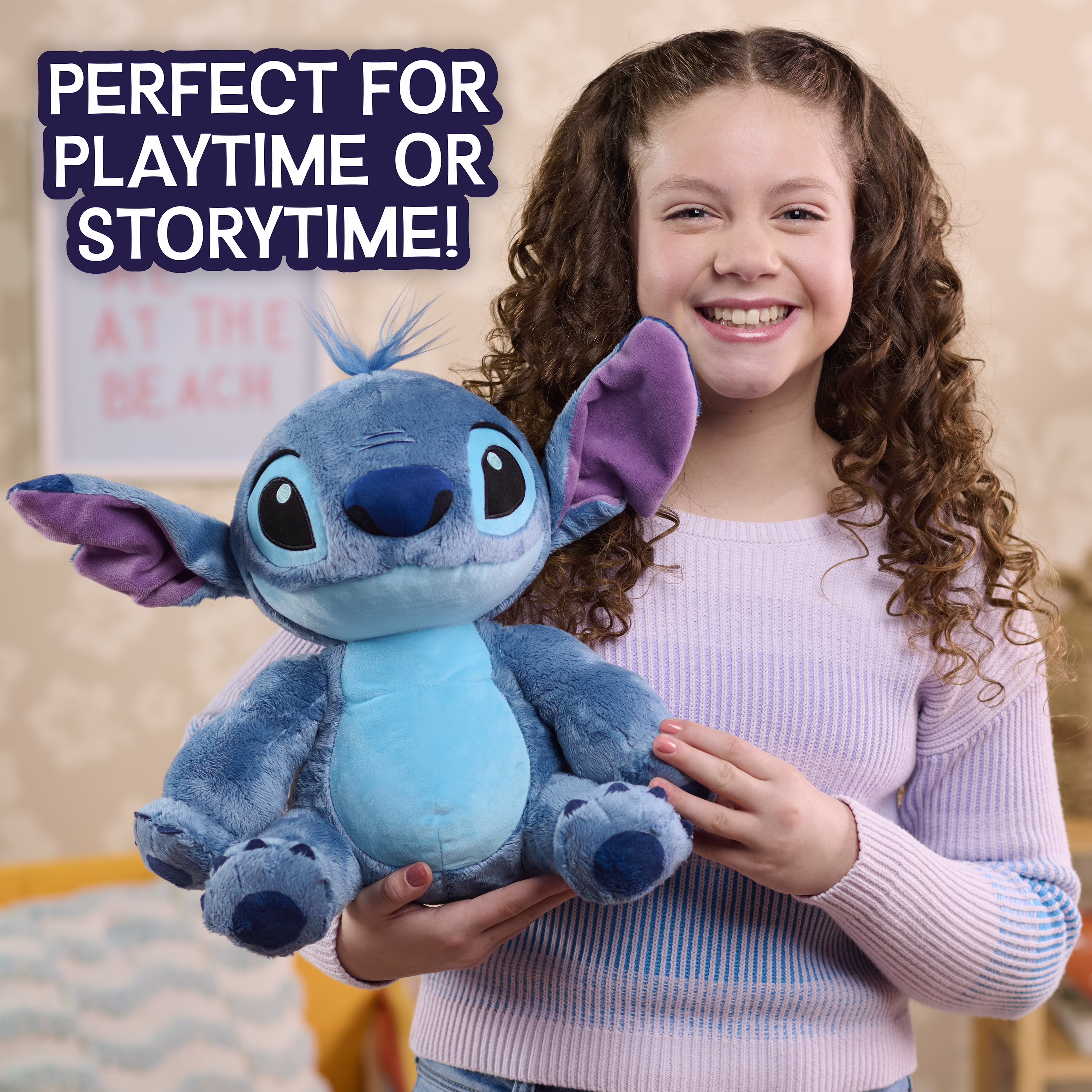 Disney Stitch 14-inch Fuzzy Plush Stuffed Animal, Soft Plush Toy, Kids Ages 2 - Thumbnail 5