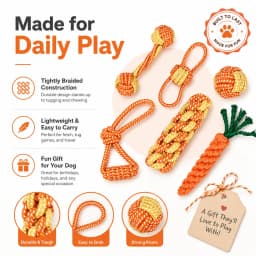 MGEZCOO Durable Dog Toys for Aggressive Chewers - Rope Chew Toys for Dogs - 8 Pack Interactive & Safe Chew Toys for Small & Large Dogs - Fun - Thumbnail 2