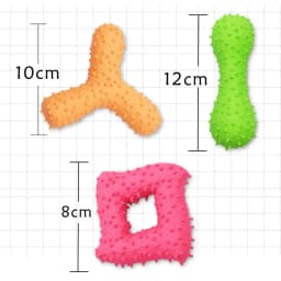 Visland Dog Chew Toy Flat Bones Shape Squeaky, Durable Natural Rubber Dog Teeth Cleaning Toothbrush for All Aggressive Chewers Small/Medium/Large - Thumbnail 4