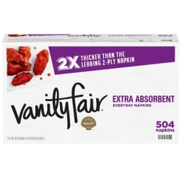 Vanity Fair Extra Absorbent Disposable Paper Napkins, White (504 Count) - Thumbnail 1