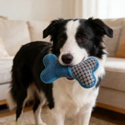 Plush Squeaky Bone Dog Toy with Corn Fiber Edge, Durable Chew Toy for Relaxation, Interactive Boredom Relief Companion(Green) - Thumbnail 5