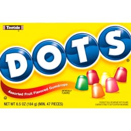 Tootsie, Dots Assorted Fruit Flavored Gumdrops, 6.5 oz. Peanut-Free, Gluten Free. Theater Box - Thumbnail 1