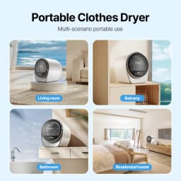 EFFIDRY S3 Compact Clothes Dryer 1.0 cu.ft Capacity 110V 1050W Portable Dryers Machine with Stainless Steel Drum 8 Drying Mode for Small - Thumbnail 5