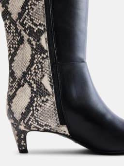 Scoop Women’s Two Tone Kitten Heel Knee High Boots, Wide Width Available - Thumbnail 5