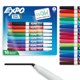 EXPO Dry Erase Markers, Fine Tip, Assorted Colors, 16 Count - Thumbnail 1
