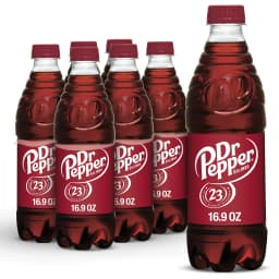 Dr Pepper Soda Pop, 16.9 fl oz, 6 Pack Bottles - Thumbnail 1