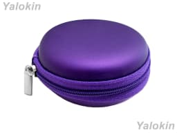 RHEA- Purple Protective Eva Leather Hard Travel Carrying Case For Earphones Bluetooths - Thumbnail 1