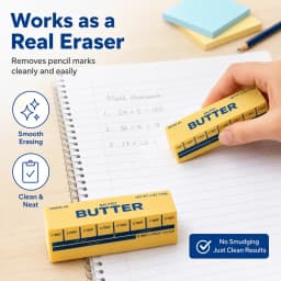 2Pcs Butter Eraser Set Clearance, Cute PVC Food Shaped Erasers, Kawaii Desk Accessories for S*chool Supplies Party Favors S*tudents Stationery Gifts - Thumbnail 2