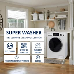 Pemberly Row Digital Touch 18lbs Compact Washer 1400 RPM 4 Memory &amp; 16 Programs - Thumbnail 3