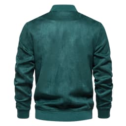 Maoxin Men's Coats and Jackets Men's Lapel Leather Jacket Casual Loose Men's Leather Jacket Solid Color Long Sleeved Hooded Casual Jacket/jacket Green S - Thumbnail 6