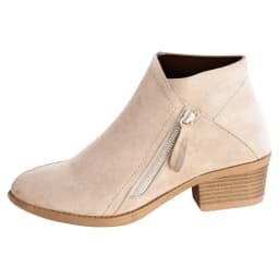HAOTAGS Women's Suede Leather Booties Low-heeled Ankle Boots Fall Fashion Dressy Shoes Beige Size 8.5 - Thumbnail 2