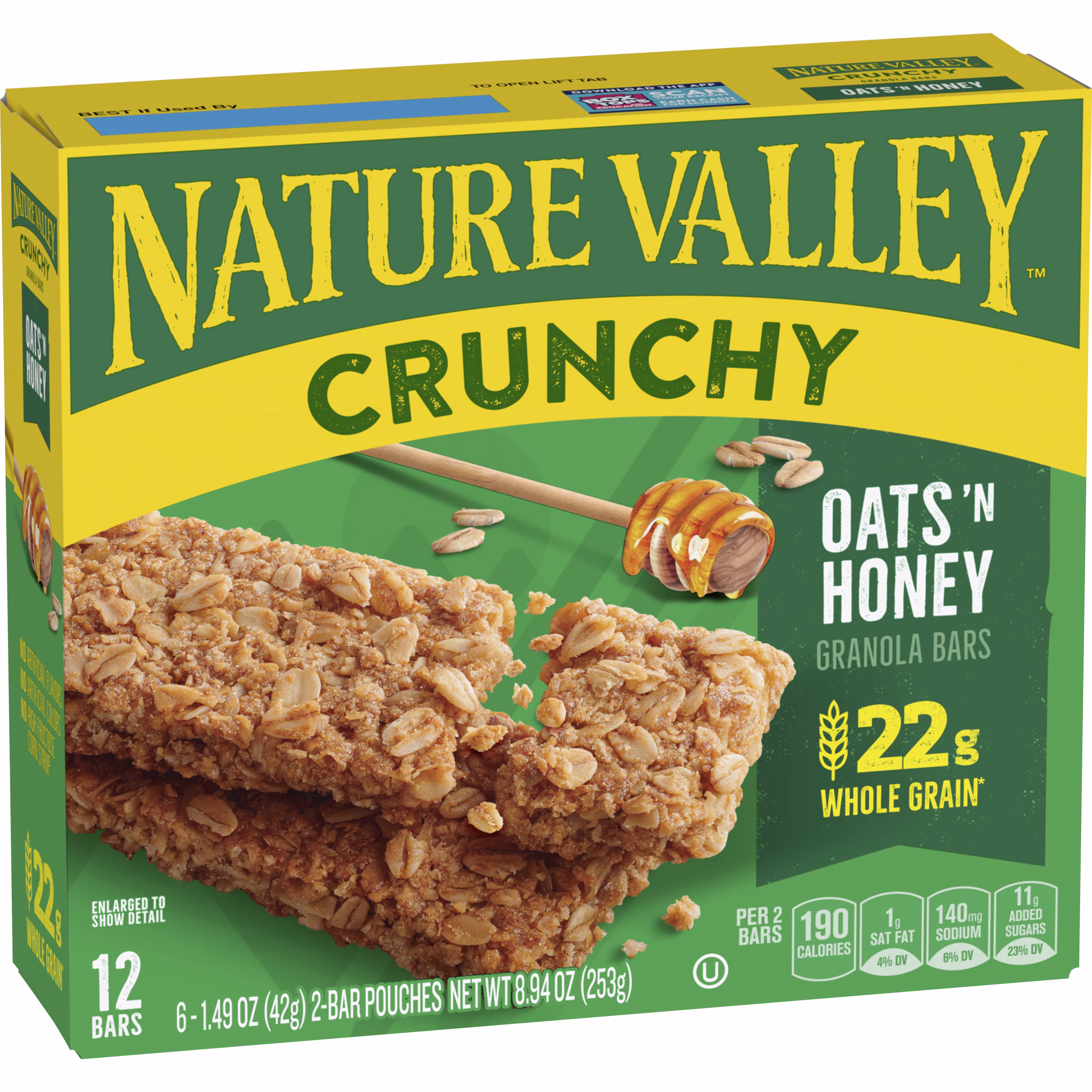 Nature Valley Crunchy Granola Bars, Oats 'n Honey, 12 Count, 8.94 oz (6 Pouches) - Thumbnail 10
