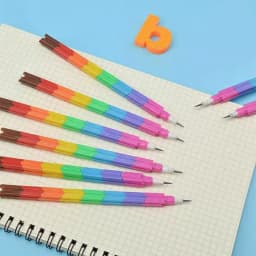 Tyeign Fruit Pole, 24 Pcs Stacking Crayons Stackable Buildable Crayons Colorful Crayon Party Rainbow Pencils for mans' Crayons Coloring Office - Thumbnail 4