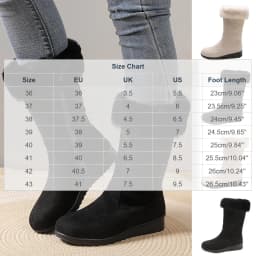 Ynynloco Warm Winter Boots for Women: Fur Lined Mid Calf Boots for Women Comfortable Zipper Snow Boots Waterproof for Cold Weather - Thumbnail 3