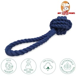 Pack of 3 Durable Rope Ball Toys for Dog Natural Tug Tough Durable Fetch Chew Teeth Interactive Play - Thumbnail 3