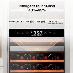 Ca’lefort 24 inch Dual Zone Wine Refrigerator Cooler 90 Bottle Built-In Wine Fridge with 3 Color LED Lighting for Home, Bar & Office - Thumbnail 3