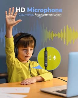 RHEA- Kids Headphones Wired Toddler Headphones With Microphone, Over-Ear Headphones, 8 - Thumbnail 5