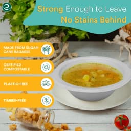 ECO SOUL Disposable Paper Bowls, 12 oz, White, 1000 Count (1 Pack) - Thumbnail 4