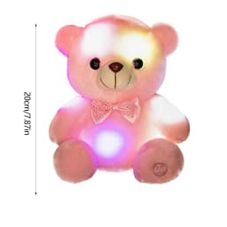 Valentines Day Teddy Bear Stuffed Animals, LED Teddy Bear Plush Doll for Kids Toddler Adult, Birthday Christmas Day Gift for Boys Girls, 8 inch, Pink - Thumbnail 7