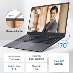 Coolby 15.6 inch Win 11 Laptop Computer with 1920x1080 IPS Display, 8GB RAM/256 GB NVMe SSD - Thumbnail 5