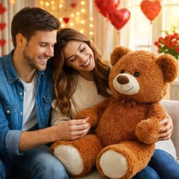 HollyHOME Giant Teddy Bear Big Plush Stuffed Animal Soft Cuddly Toy Gift for Girlfriend Kids Valentine's Day 36 Inch Brown - Thumbnail 7