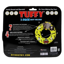TUFFY Jr Bone Yellow and Ring Red Paw Durable Plush Squeaky Dog Toy, 2 Pack - Thumbnail 3