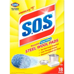 S.O.S Steel Wool Dish Scrubber Pads, 18 Pack - Thumbnail 2