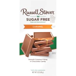 Russell Stover Sugar Free Caramel Bar with Stevia Smooth Caramel Filling in Chocolate Candy, 3 oz. Bar - Thumbnail 10