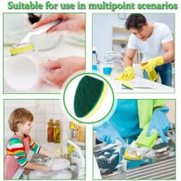 OLURRSIA 7Pcs Heavy Duty Dish Wand Sponge Refill Replacement Heads for Kitchen Sink Cleaning Dish Wash Sponge - Thumbnail 3