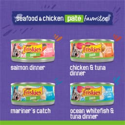 Purina Friskies Seafood & Chicken Favorites Pate Wet Cat Food Variety Pack, 5.5 oz Cans (48 Pack) - Thumbnail 4