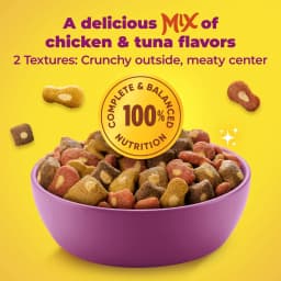 (2 pack) Meow Mix Tender Centers with Basted Bites, Chicken & Tuna Flavors, Dry Cat Food, 3 lb. Bag - Thumbnail 6