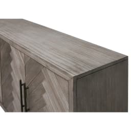 80" Four Door TV Console Entertainment Stand Wood Cabinet Fully Assembled Gray - Thumbnail 2