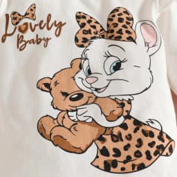 Newborn Girl Fall Winter Outfits Pants Set Preemie Infant Clothing Long Sleeve Ruffle Romper + Bow Leopard Print Pants Clothing Sets for Newborn Baby Girl 0 3 6 9 12 18 24 Months - Thumbnail 3
