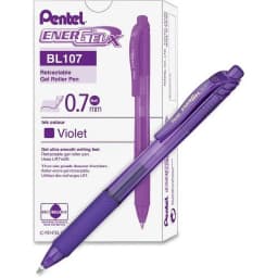 Pentel EnerGel-X Retractable Gel Pens Medium Pen Point - 0.7 mm Pen Point Size - Refillable - Retractable - Violet Gel-based Ink - Violet Barrel - Thumbnail 7
