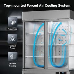 VEECOOL 54.4" W Commercial Refrigerators WiFi-Enabled, 49 cu.ft. Stainless Steel Reach-In Fridge with 8 Shelves, APP & Digital Control, LED Lighting - Thumbnail 6