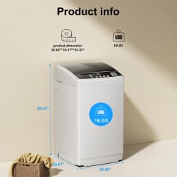 TABU Portable Washer and Dryer Set, 19LBS Compact Washing Machine & 13LBS Compact Dryer (White) - Thumbnail 5