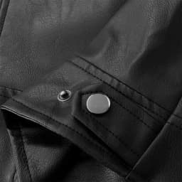 IYTR Mens Slim Leather Jackets Long Sleeve Zip Up Stand Collar Motorcycle Jacket Fashion Leather Coats with Pockets (Black,XXL) - Thumbnail 8