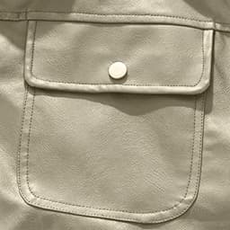 Iyufng Men's Faux Leather Jackets, Collared Button Down Vintage Lightweight Bomber Outerwear with Flap Chest Pockets - Thumbnail 5